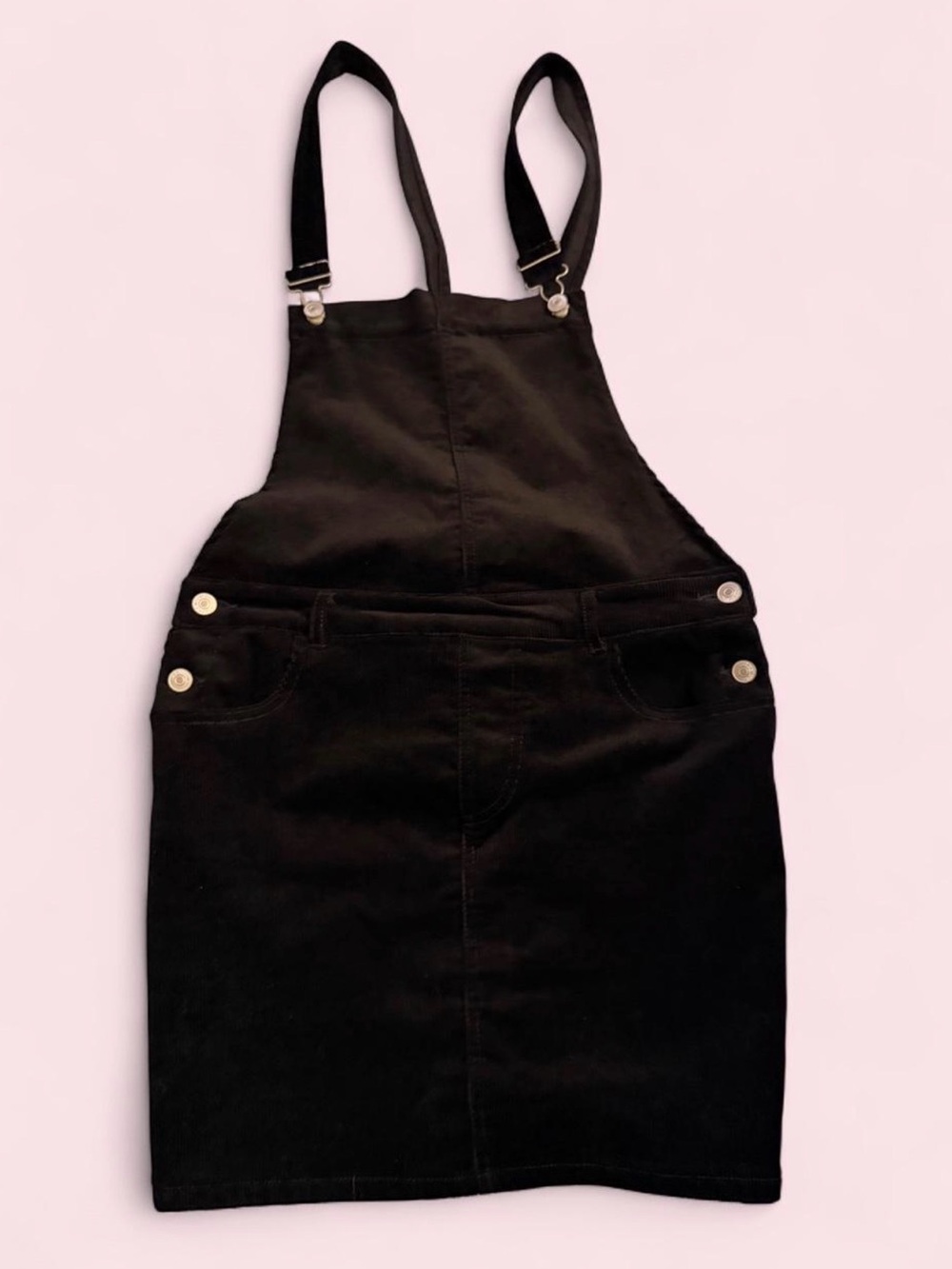 Black Denim Pinafore Jumpsuit Dress - Women's Overall Skirt